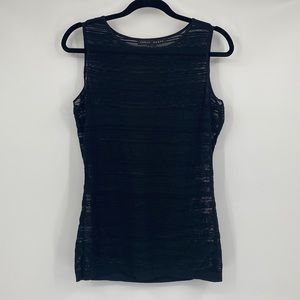 Yansi Fugel Black Crochet Sleeveless Top